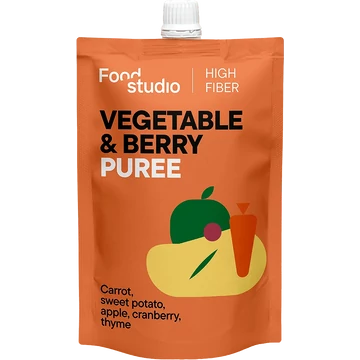Food Studio zöldség- és bogyósgyümölcs-püré édesburgonyával, almával és tőzegáfonyával kutyáknak