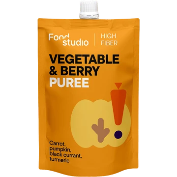 Food Studio zöldség- és bogyósgyümölcs-püré sütőtökkel és fekete ribizlivel kutyáknak