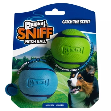 CHUCKIT sniff fetch labda pakk - bacon és mogyoróvaj illatú labdacsomag (M)