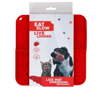 Eat slow live longer lick mat dimension piros