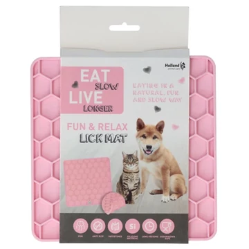 EAT SLOW LIVE LONGER FUN &amp; RELAX LICK MAT PINK