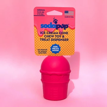 Jutalomfalattal tölthető, méreganyagmentes játék kutyáknak, ICE CREAM - SodaPup®