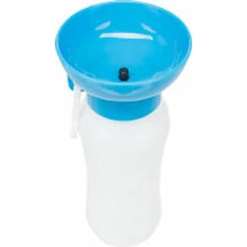 Műanyag úti itató, tállal kutyák részére (0,55l)