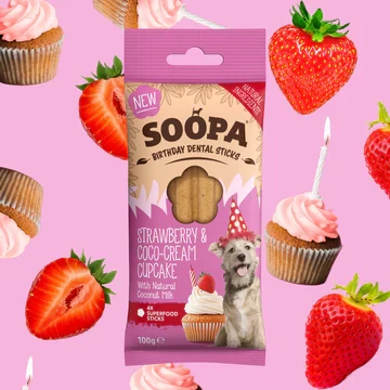 SOOPA dental sticks - eper és kókusz krémes cupcake