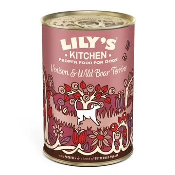 Lily's Kitchen Venison&amp;Wild Boar Terrine 400g - szarvas, vaddisznó burgonyával és vajtökkel