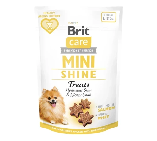 Brit Care Mini Treats Shine 50g - lazac és lenmag