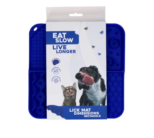 Eat slow live longer lick mat dimension kék