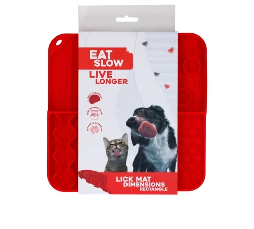 Eat slow live longer lick mat dimension piros