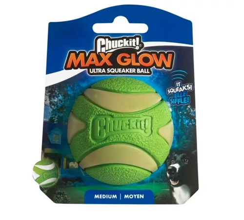 Chuckit! Max glow ultra squeaker labda