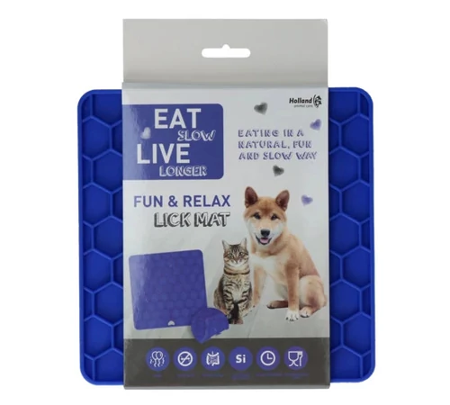 EAT SLOW LIVE LONGER FUN &amp; RELAX LICK MAT KÉK