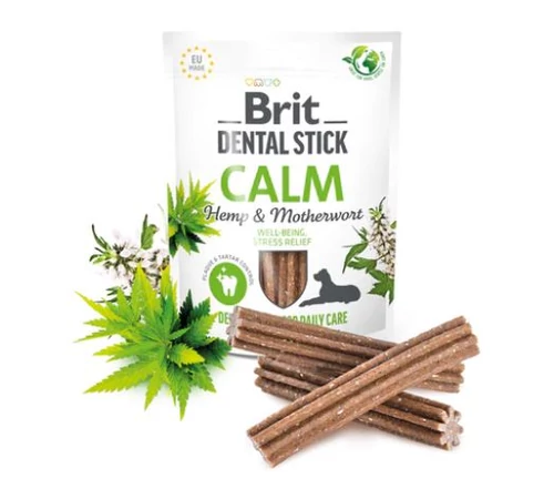 Brit Dental Stick Calm - Gluténmentes fogtisztító kutyáknak kenderrel és mentafűvel