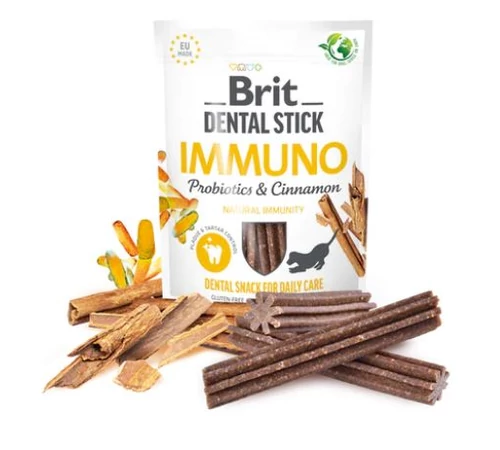 Brit Dental Stick Immuno - Gluténmentes probiotikus fogtisztító kutyáknak fahéjjal