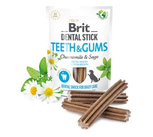 Brit Dental Stick Teeth&amp;Gums - Gluténmentes fogtisztító kutyáknak kamillával és zsályával