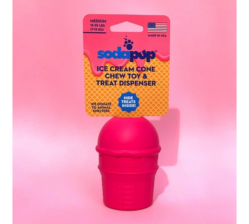 Jutalomfalattal tölthető, méreganyagmentes játék kutyáknak, ICE CREAM - SodaPup®
