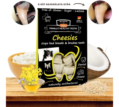 Qchefs Cheesies - Természetes fogtisztító jutalomfalat kutyáknak 