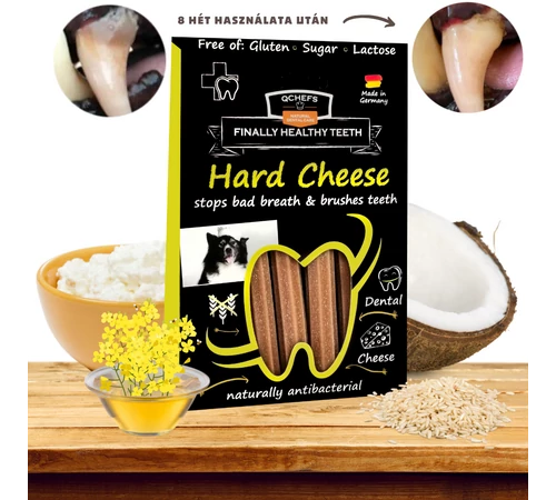 Qchefs Hard Cheese - Természetes fogtisztító stick kutyáknak