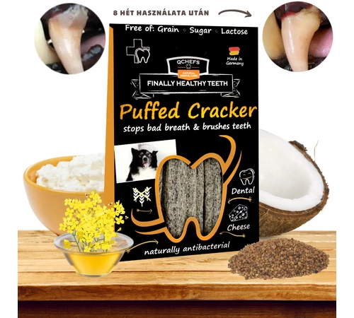 Qchefs Puffed Cracker - Természetes fogtisztító stick kutyáknak 