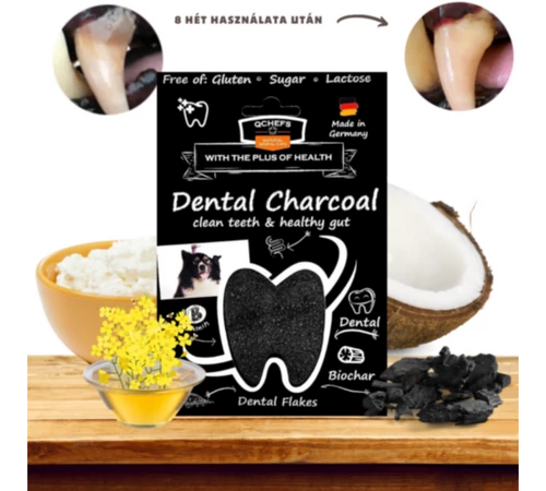 Természetes fogtisztító pehely kutyáknak - Qchefs Dental Charcoal Flakes