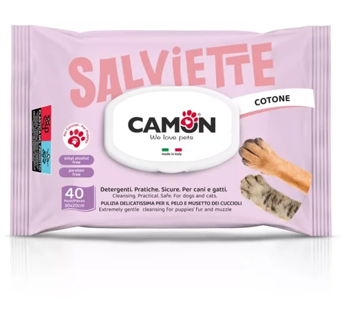 Pamut illatú törlőkendők - kölyökkutyáknak 40db/csomag