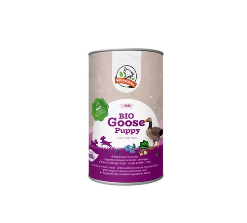Farkaskonyha bio liba párolt menü kölyökkutyáknak 400g