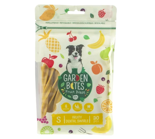 Garden bites fruity dental swirls mixed colors S 13cm - 30pcs