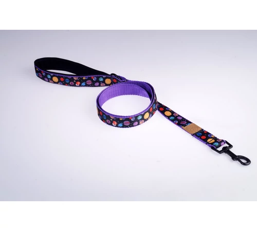 Lila bolygós póráz 120 cm