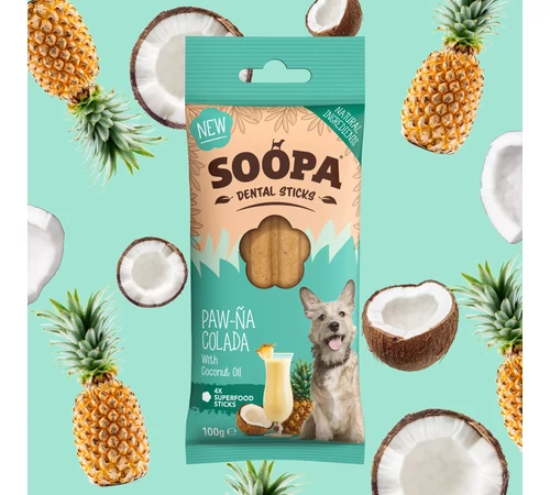 SOOPA Dental Sticks - Paw-Ña Colada kókusztejjel és ananásszal 100 g