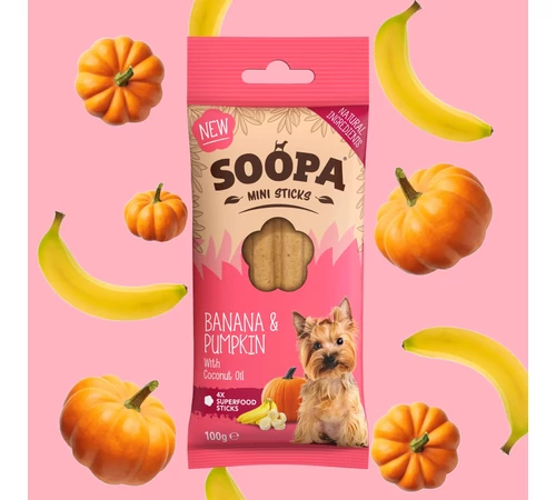 SOOPA Mini Sticks - banánnal és sütőtökkel 100 g