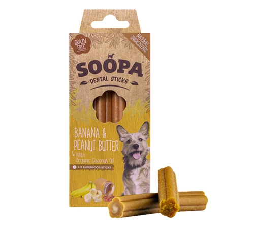 SOOPA dental sticks - banánnal és mogyoróvajjal 100gr