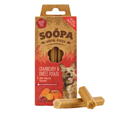 SOOPA dental sticks - vörös áfonyával és édesburgonyával 100g