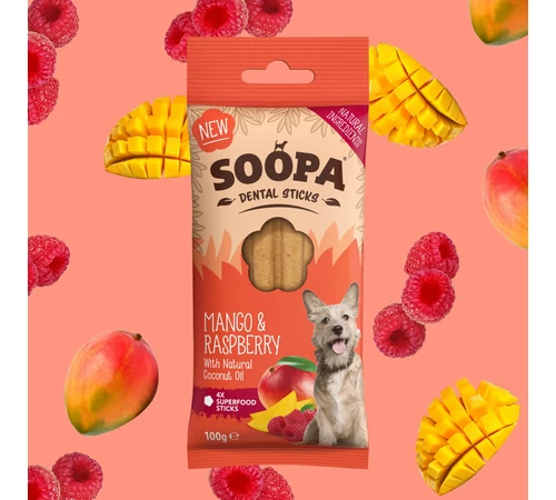 SOOPA dental sticks - mangóval és málnával 100g