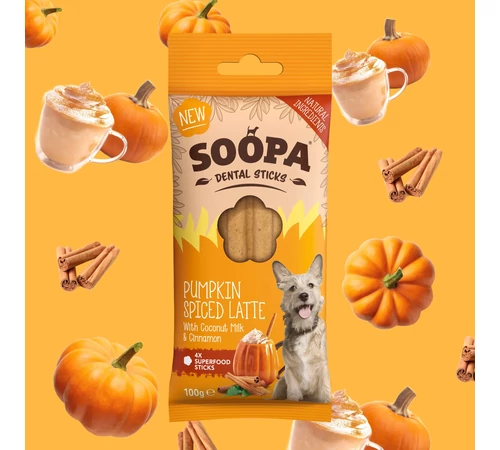 SOOPA Dental sticks - Pumpkin spice latte, fűszeres sütőtök kókusztejjel 100g