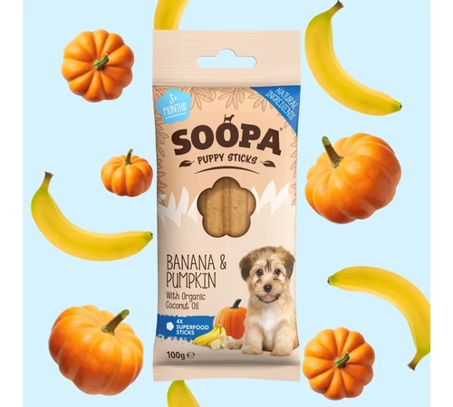 SOOPA Puppy Sticks - banánnal és sütötökkel 100gr